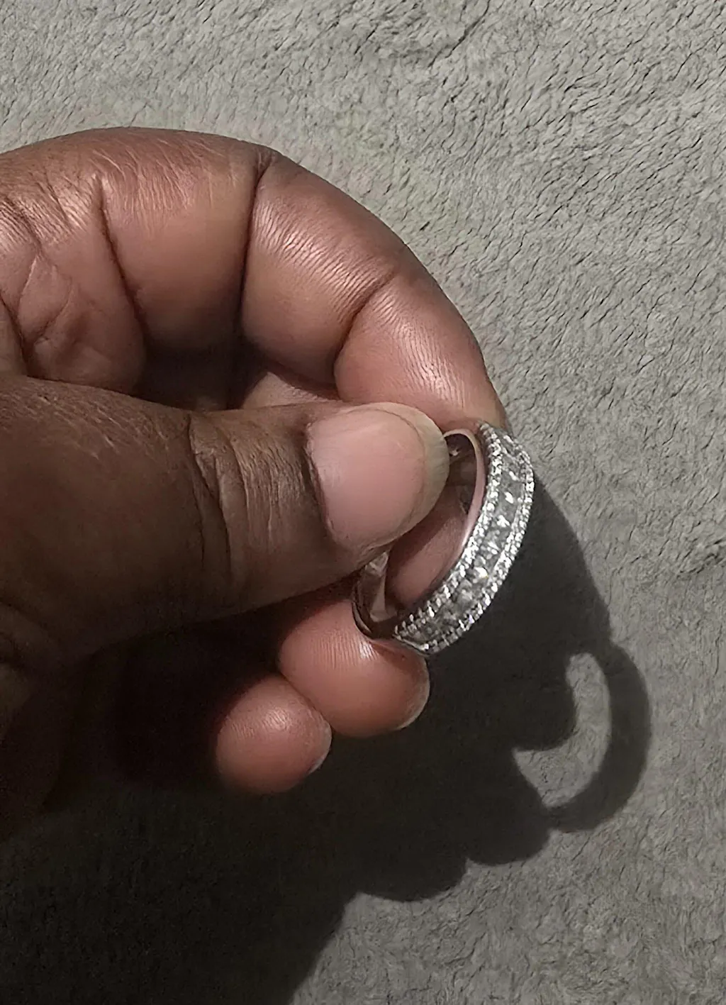 925 Sterling Silver Princess Cut & Round CZs Half ET Ring