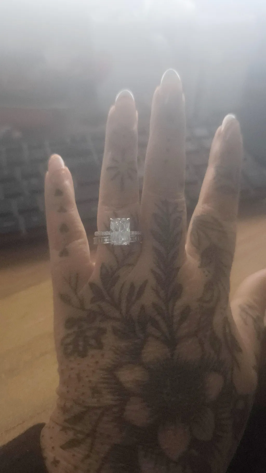 925 Sterling Silver Large Emerald Cut Cz Dress Ring