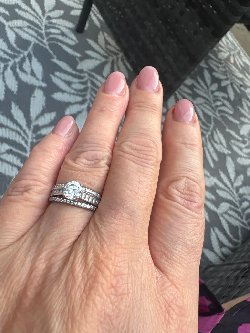 925 Sterling Silver Cz Solitaire With Baguette Sides Ring