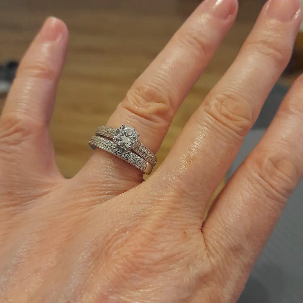 925 Sterling Silver Bridal Half Eternity with Cz in the Centre Rings