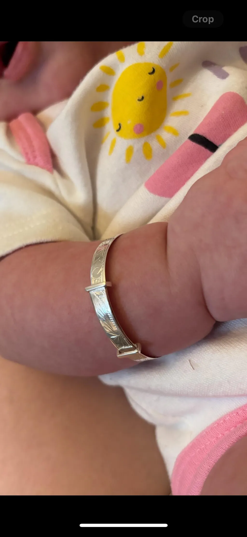 925 Sterling Silver Diamond Cut Expandable Baby Bangle