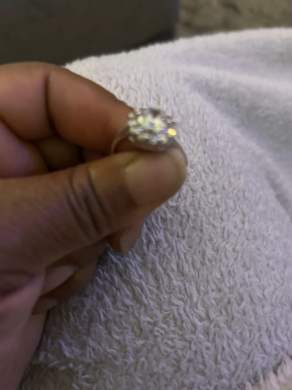 925 Sterling Silver Claw Set Cz Cluster Ring