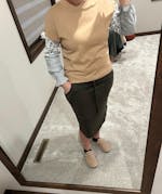 Camel Floral Striped Patchwork Ruffled Sleeve Sweatshirt