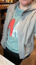 Grey Waffle Zip Up Hooded Jacket; S