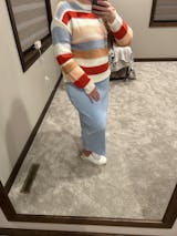 Multi Pink Stripe Crewneck Sweater