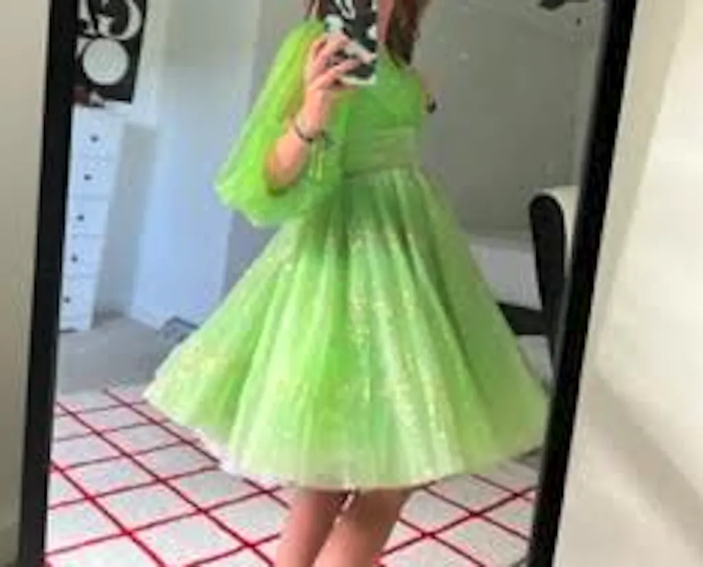 Black and Green Straps Sheath Cocktail Dress Homecoming Dress, DP2973 main image 1