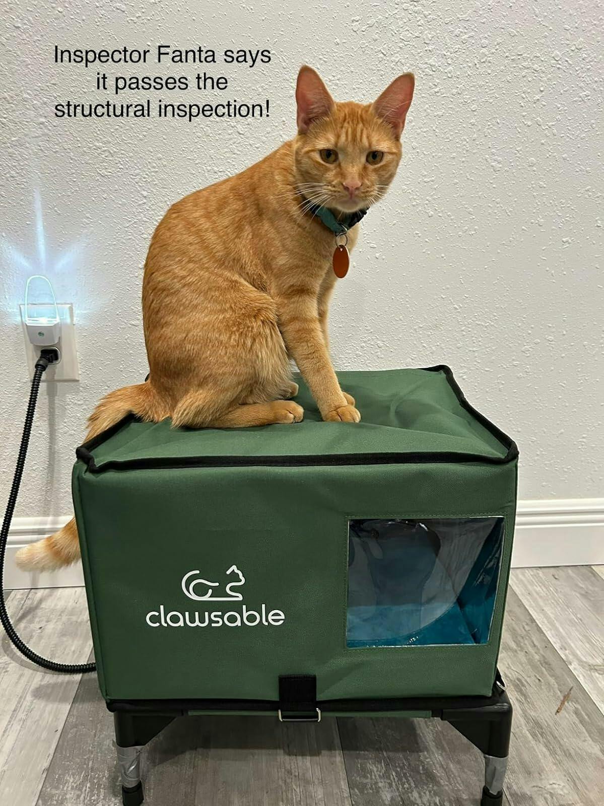 2 in 1 Outdoor Elevated Portable Insulation Cat House – Clawsable