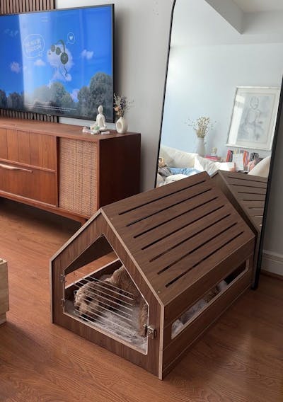 The Den: Modern Wooden Dog Crate