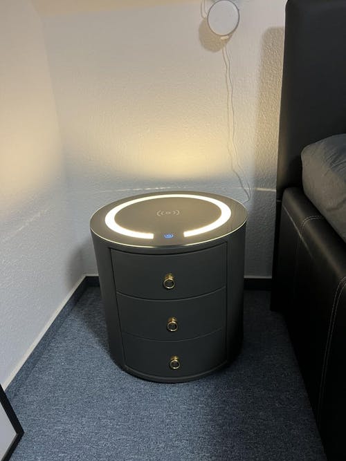 Cirona Runder Nachttisch mit LED-Licht