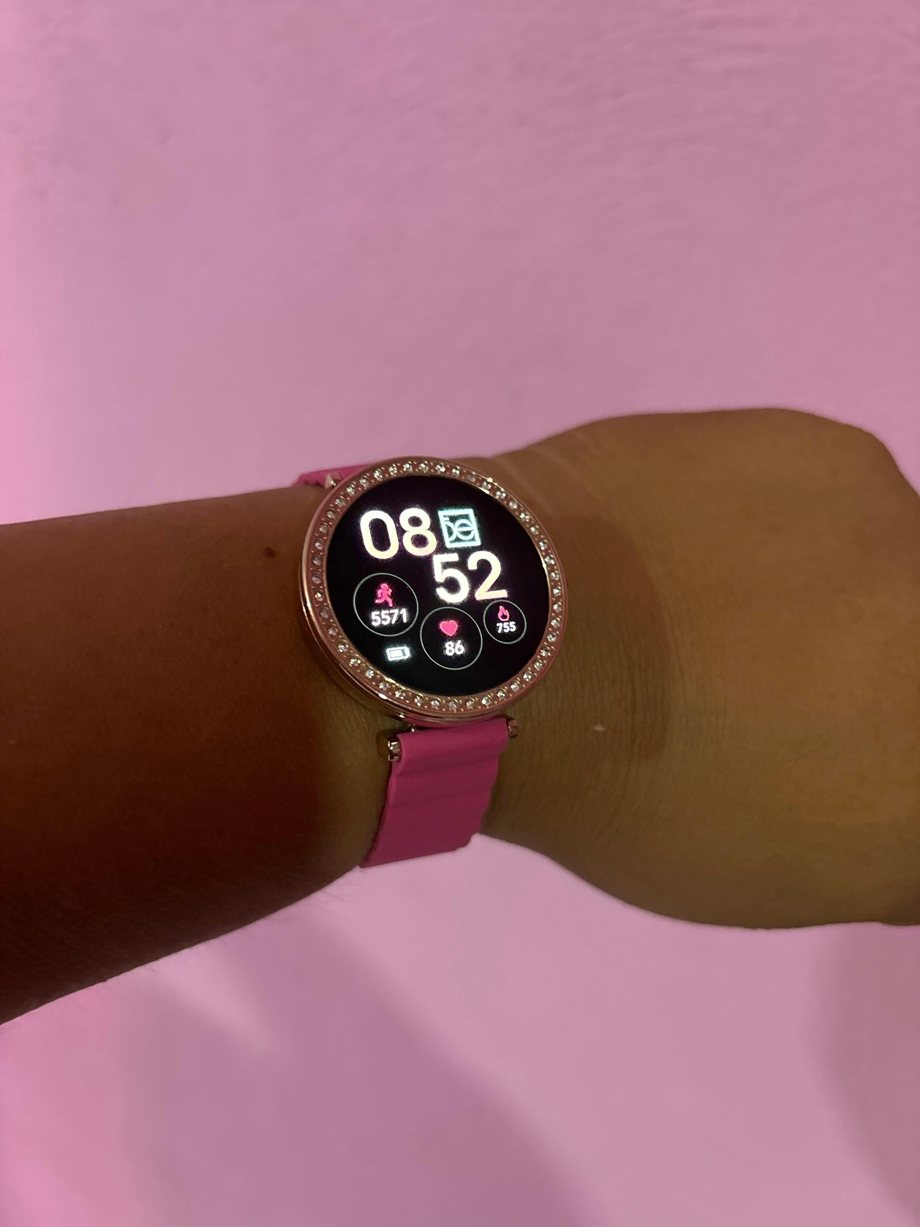 Smartwatch para Dama con Correa de Silicon con Pedrería en Bisel OE2563