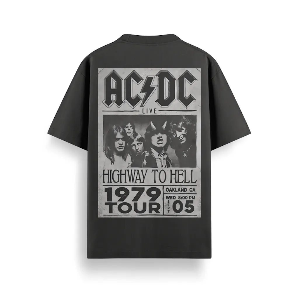 AC/DC – Highway to Hell Tour '79 Oversized 240 GSM Tee