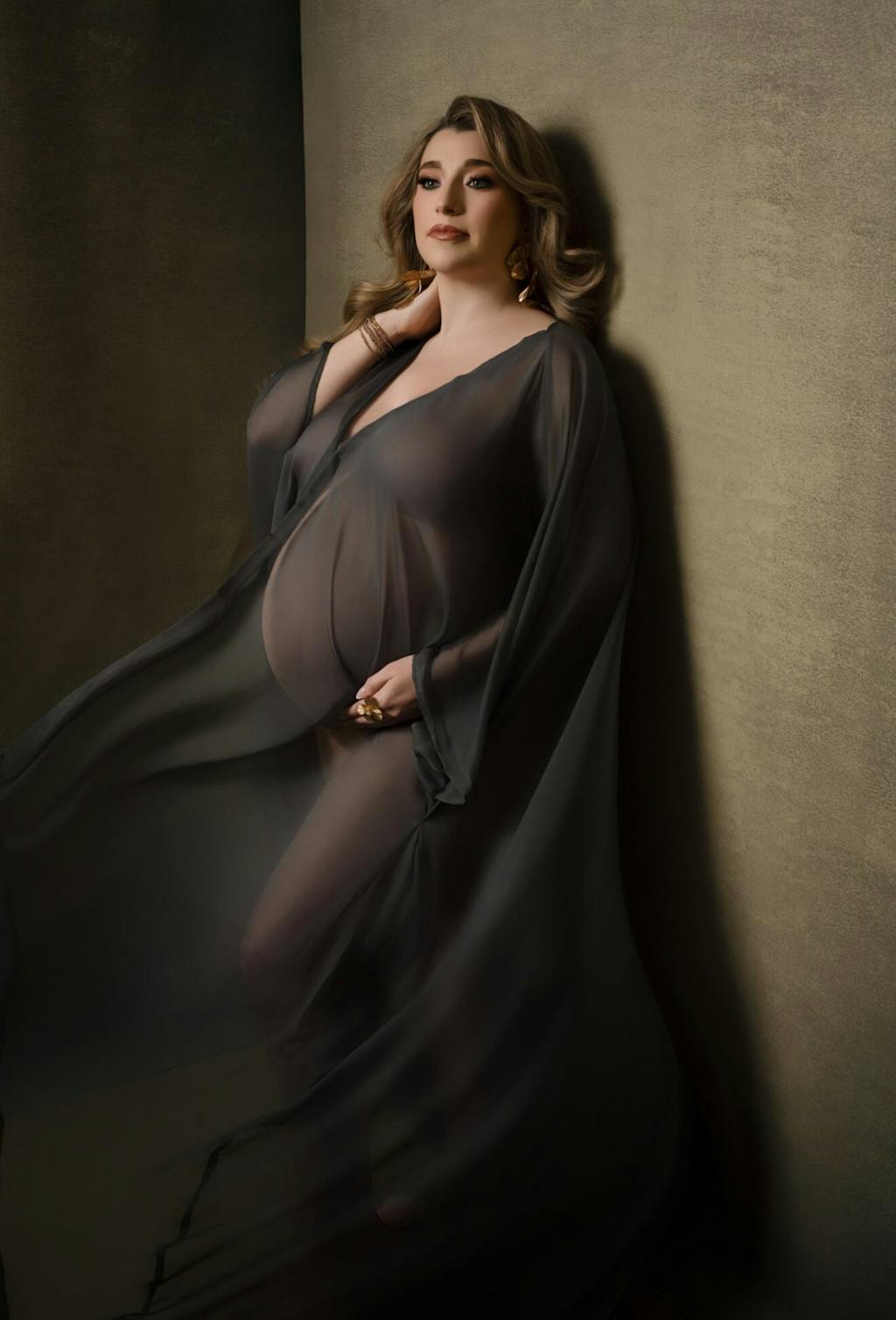 IN STOCK-Clotstudio Abstract Green Mid Textured Hand Painted Canvas Backdrop #clot128