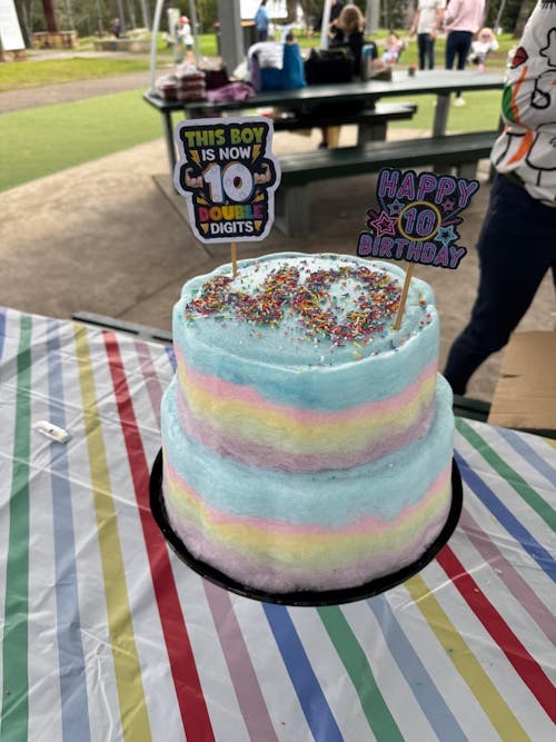 Rainbow Fairy Floss Cake