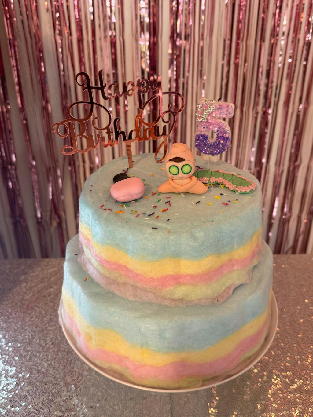 Rainbow Fairy Floss Cake
