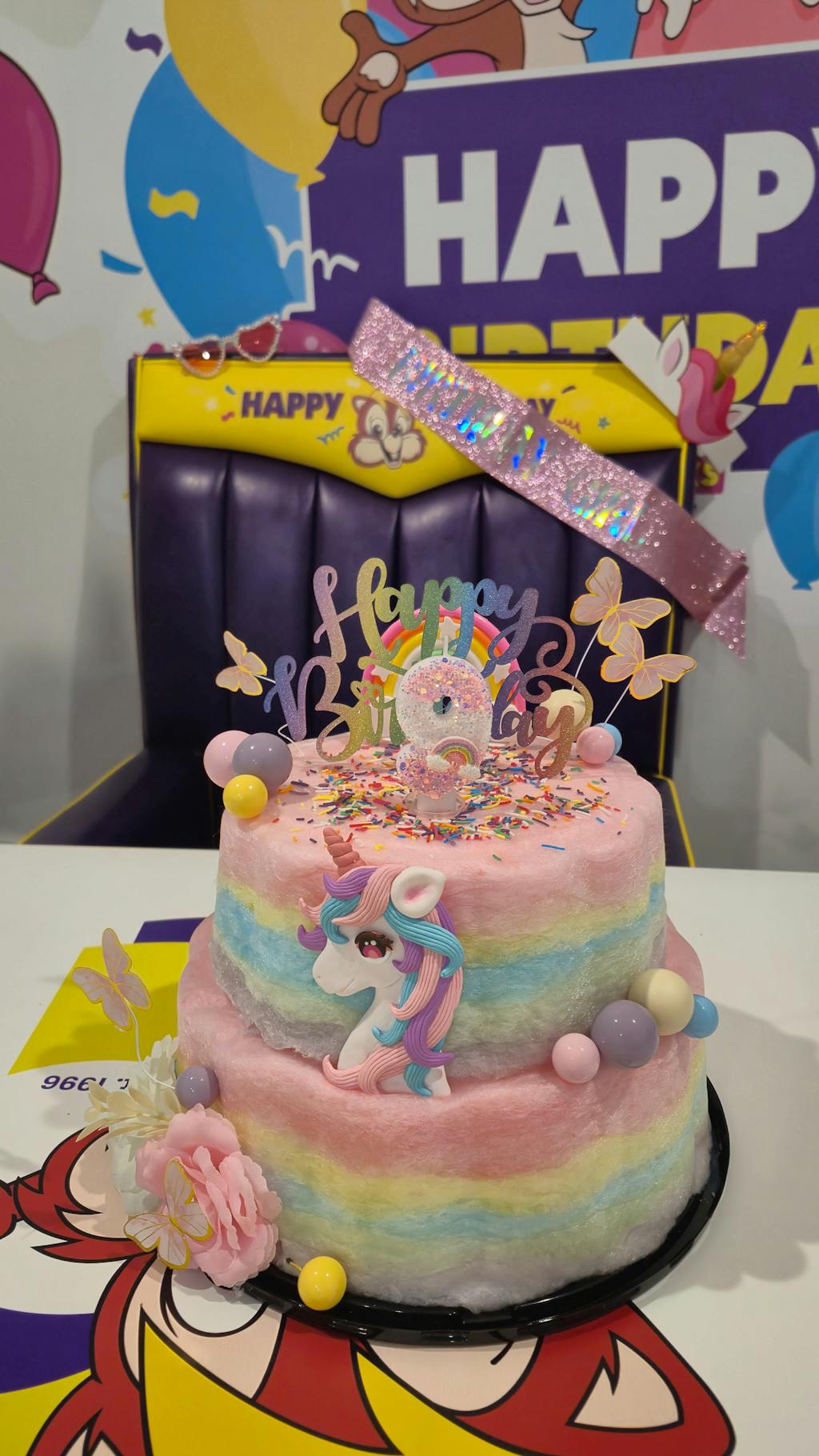 Rainbow Fairy Floss Cake