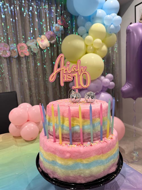 Rainbow Fairy Floss Cake