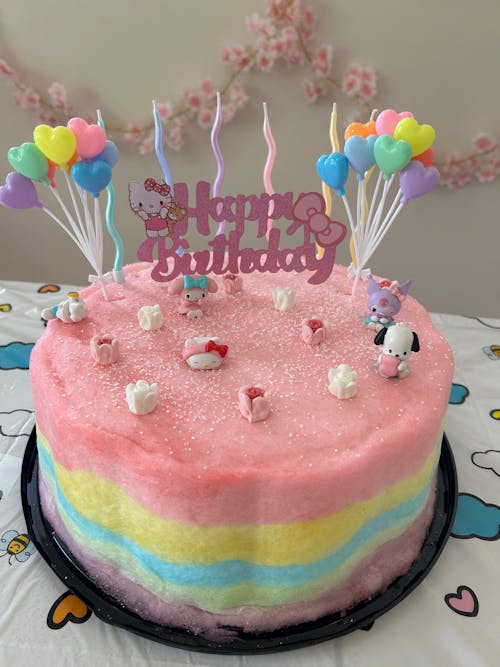 Rainbow Fairy Floss Cake