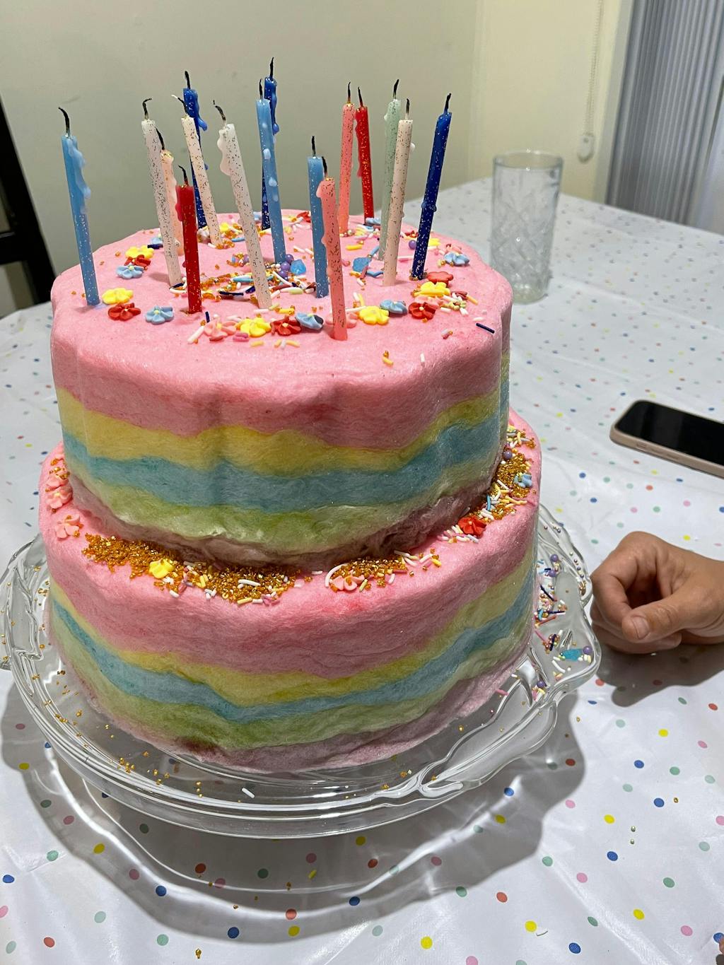 Rainbow Fairy Floss Cake