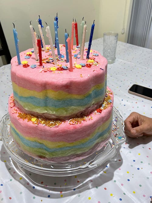 Rainbow Fairy Floss Cake