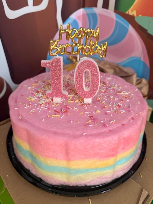 Rainbow Fairy Floss Cake