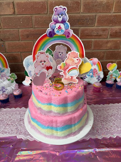Rainbow Fairy Floss Cake