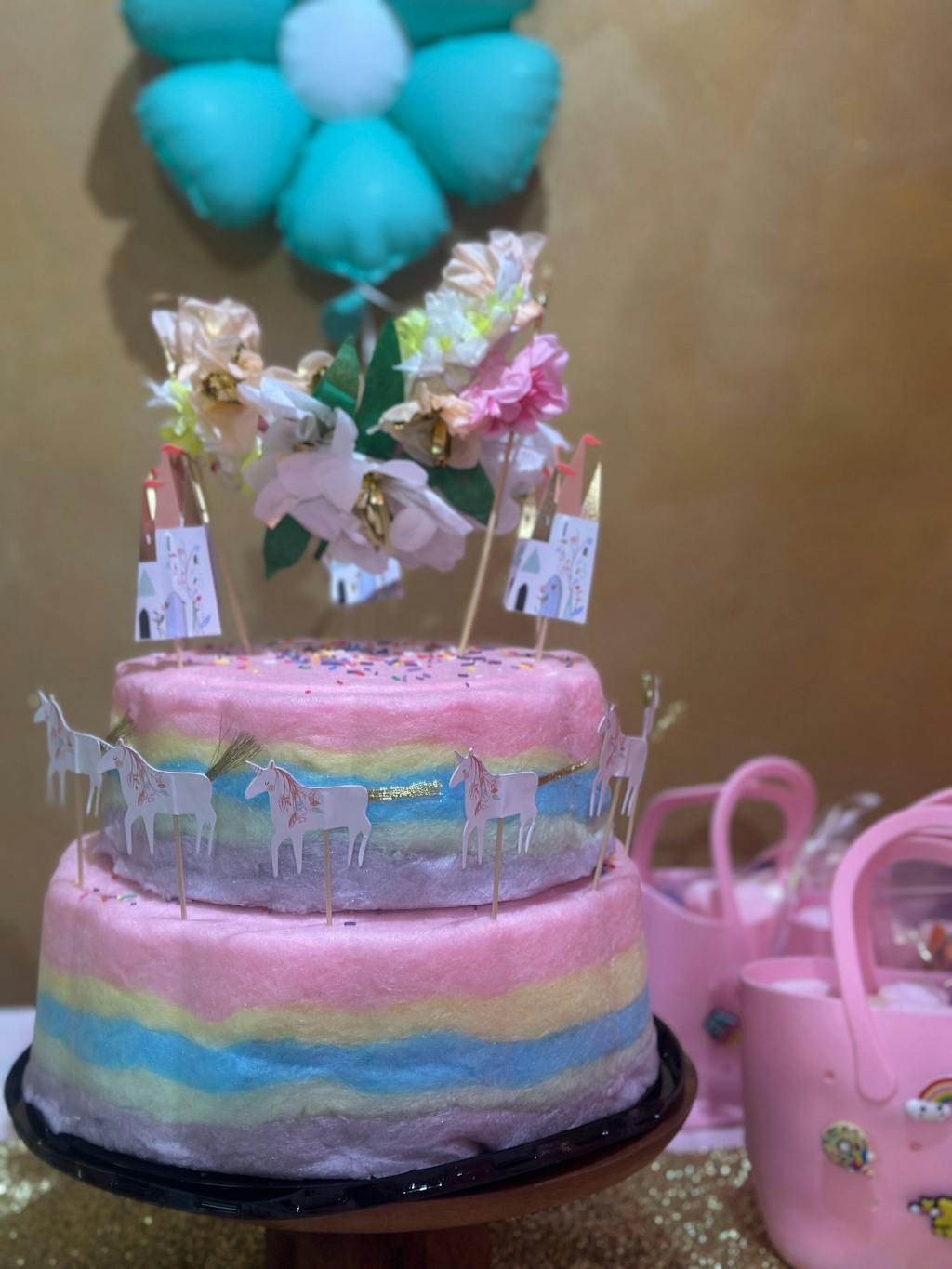 Rainbow Fairy Floss Cake