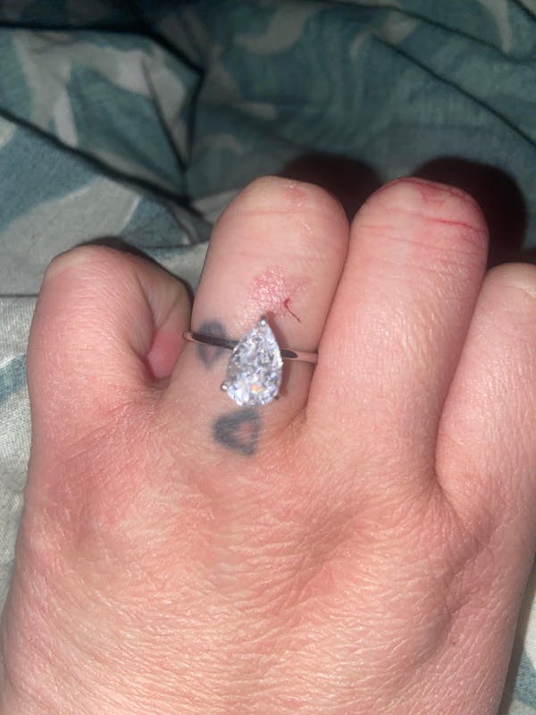 3 Carat Pear Cut Solitaire Engagement Ring