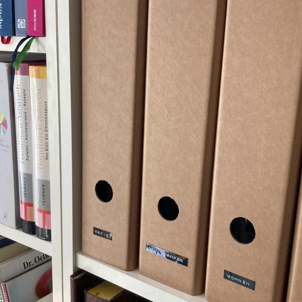 Aktenordner vegane Ordner als verkürzte Form für IKEA Billy Regal Clutter Cover