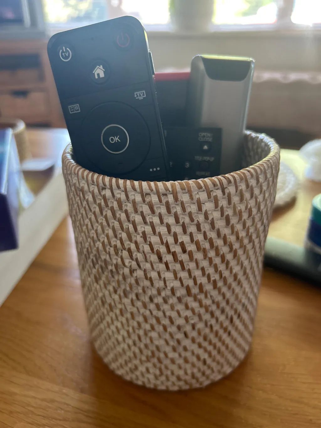 Pen and pencil holder rattan pot