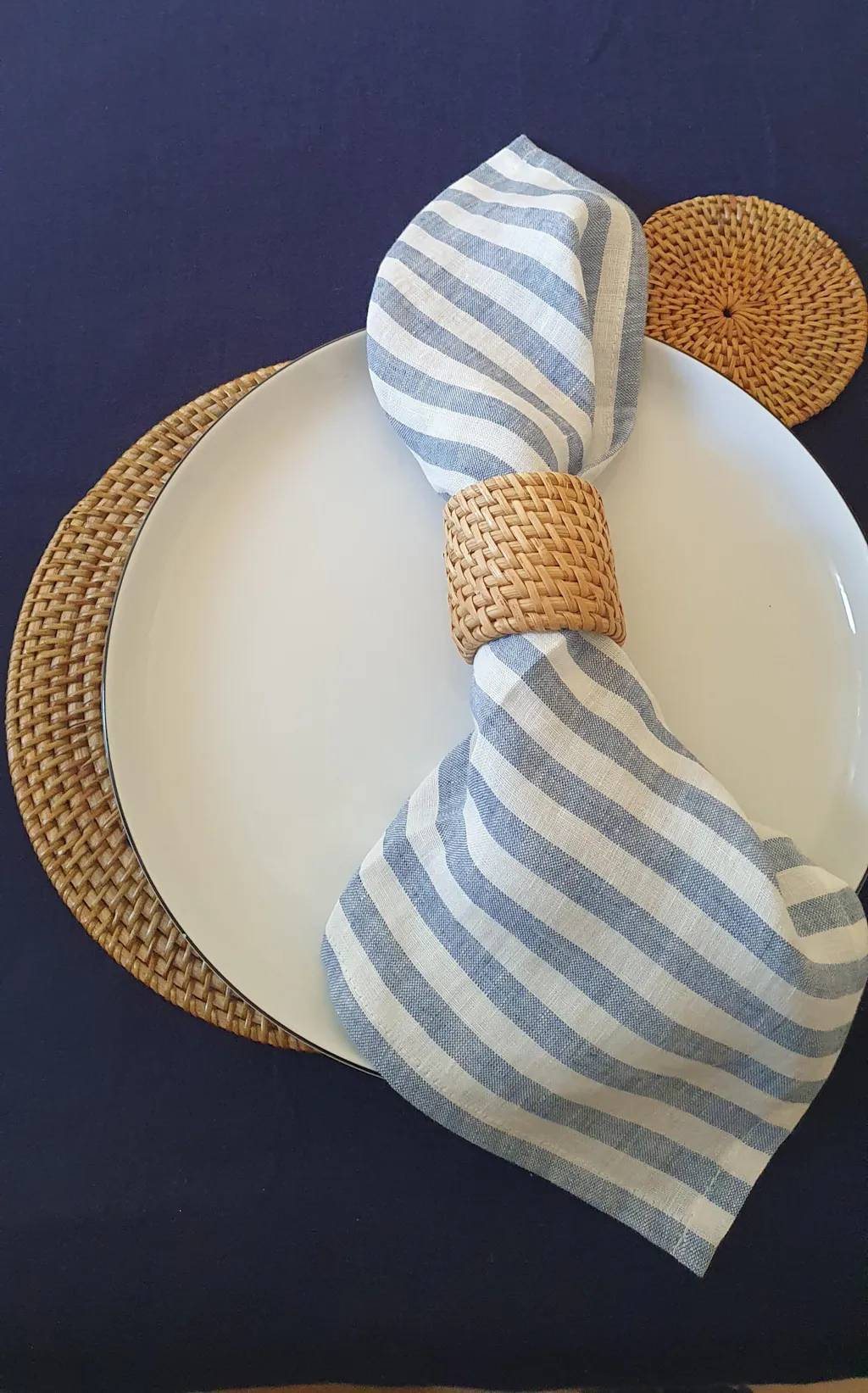 Round Rattan Placemats - Natural