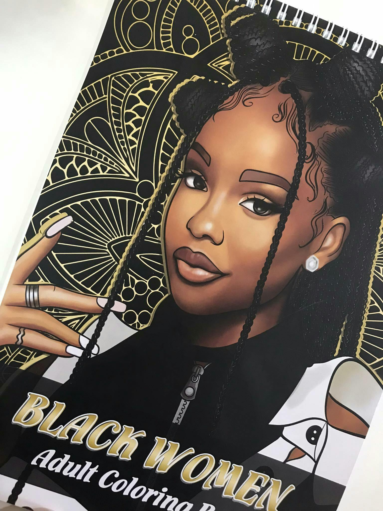 100 BLACK WOMEN ADULT COLORING BOOK: Beautiful African American Women  Portraits| Coloring Book for Black Women| Black Girl Magic Coloring Book