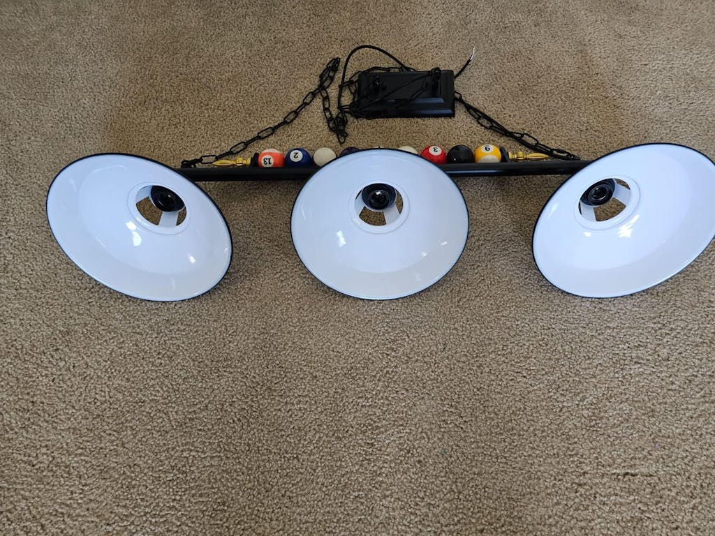 ComiLED Pool Table Light Fixture, 3-Light, 38 Inch (Bulb Not Included)