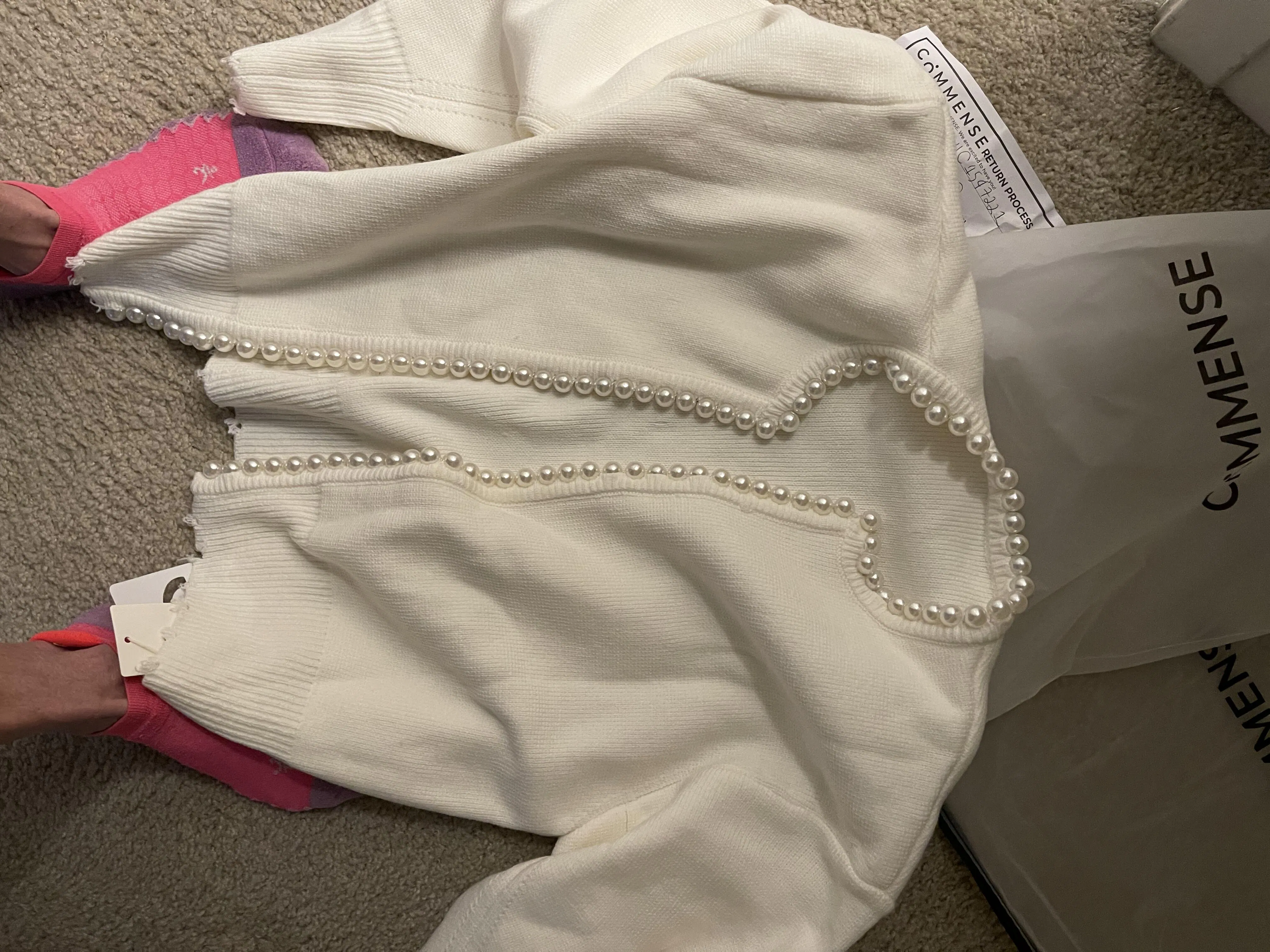 Pearl Trim Knit Cardigan main image 0