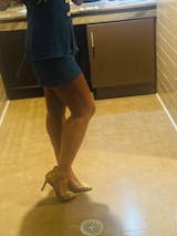 Metal Button Tie-Back Denim V-Neck Shorts Set