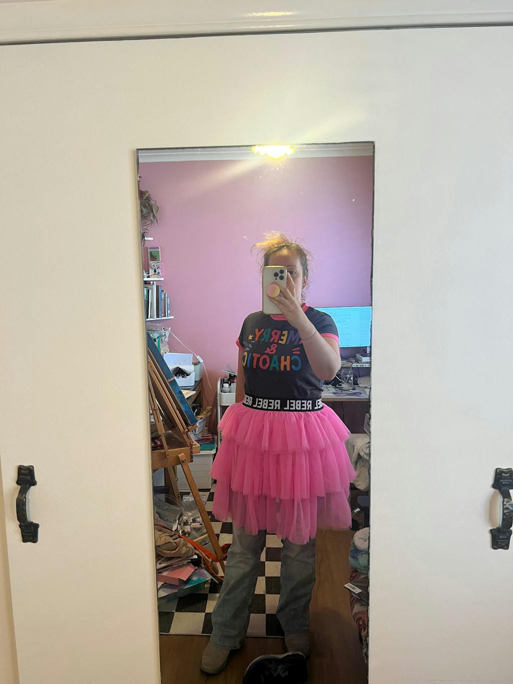 Merry & Chaotic Grey Fitted Ringer Tee