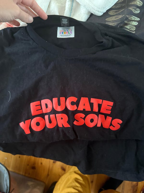 Educate Your Sons Black Mens Tee