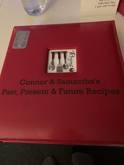 Personalized Full Size Red Leather Deluxe Recipe Binder A La Carte