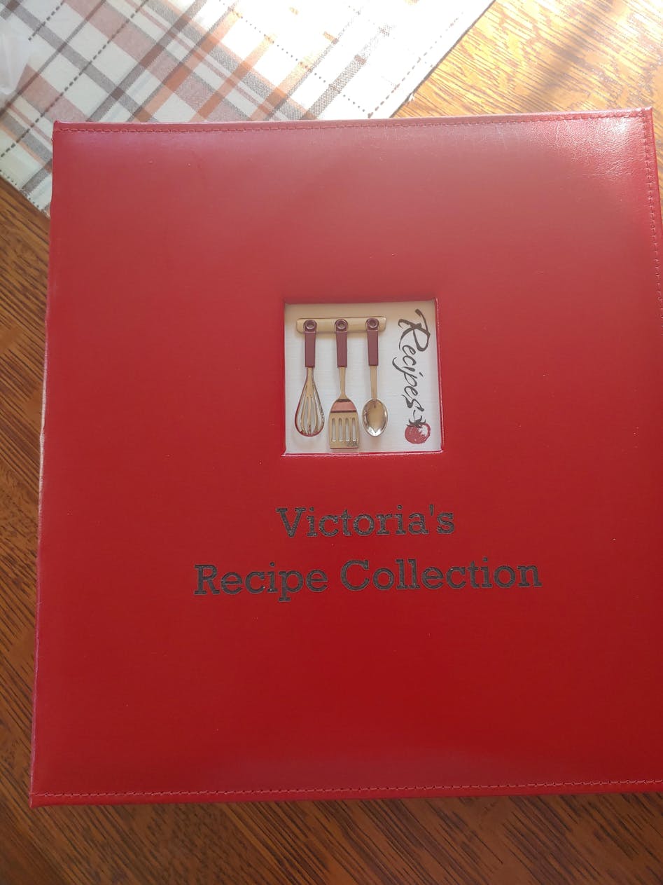 Personalized Full Size Red Leather Deluxe Recipe Binder A La Carte