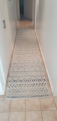 Oasis Nadia White Blue Rustic Tribal Rug