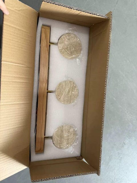 Natural Stone Bathroom Vanity Light by Coolilumi - Rotatable Travertine Wall Sconce with Solid Oak Wood (1/2/3/4 Lights Available)