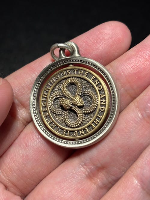 Rotatable Double Ouroboros Pendant