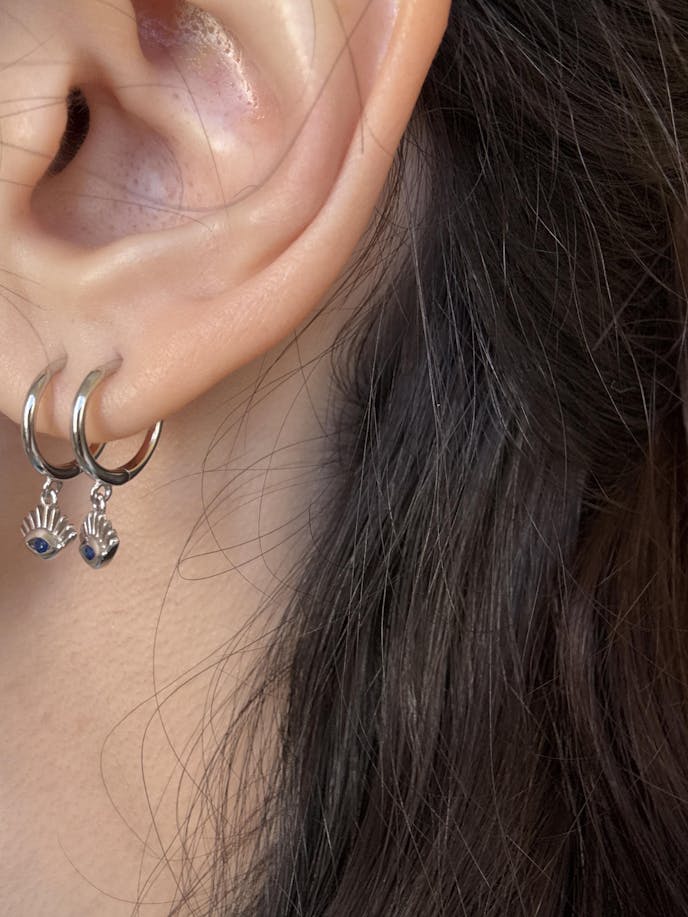 Nazar Eye Hoop Earrings