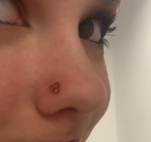 Titanium Mini Red Garnet Triangle Flat Back Stud