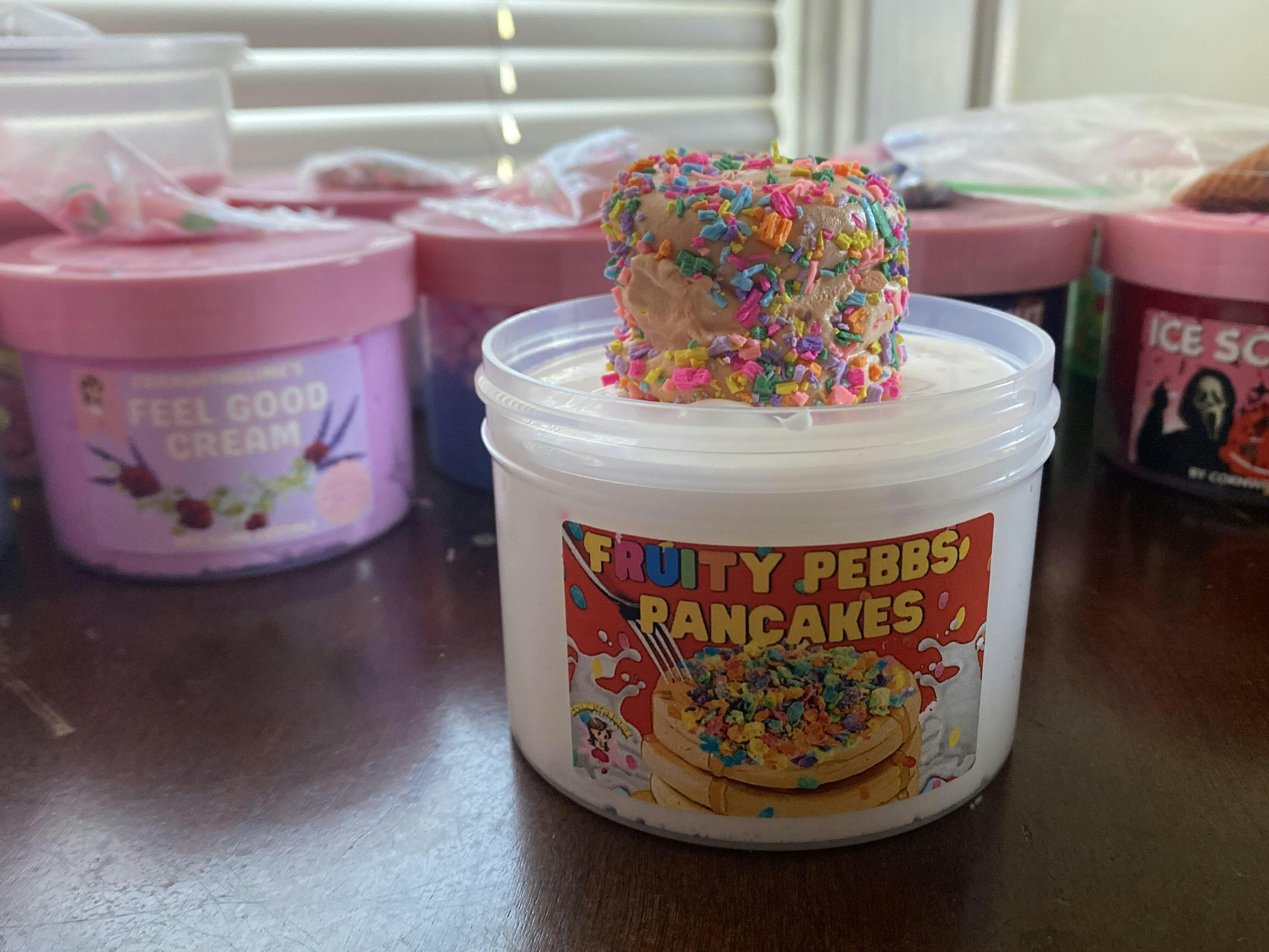 Introducing our fruity pebbles pancakes slime. It's a DIY clay slime ...