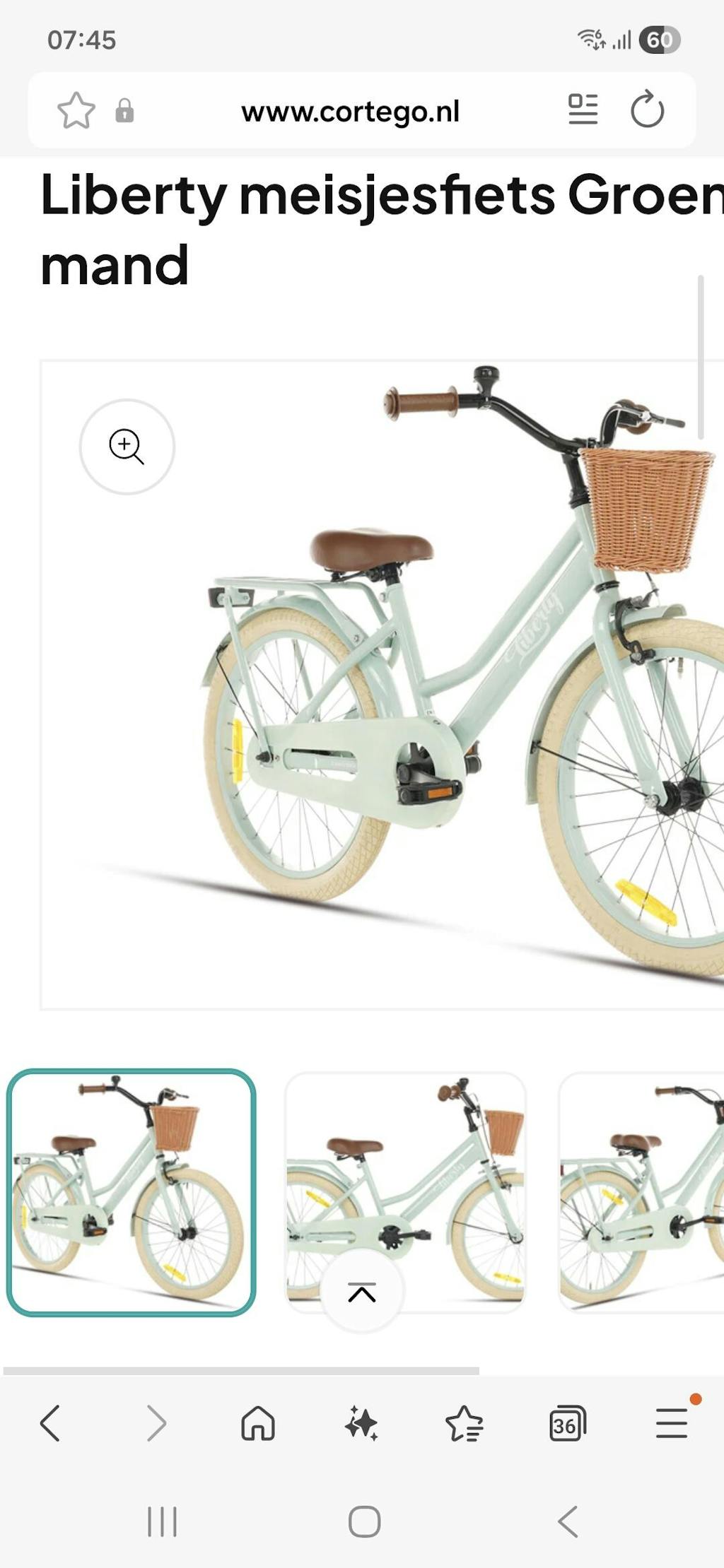 Liberty meisjesfiets Groen 22 inch + mand