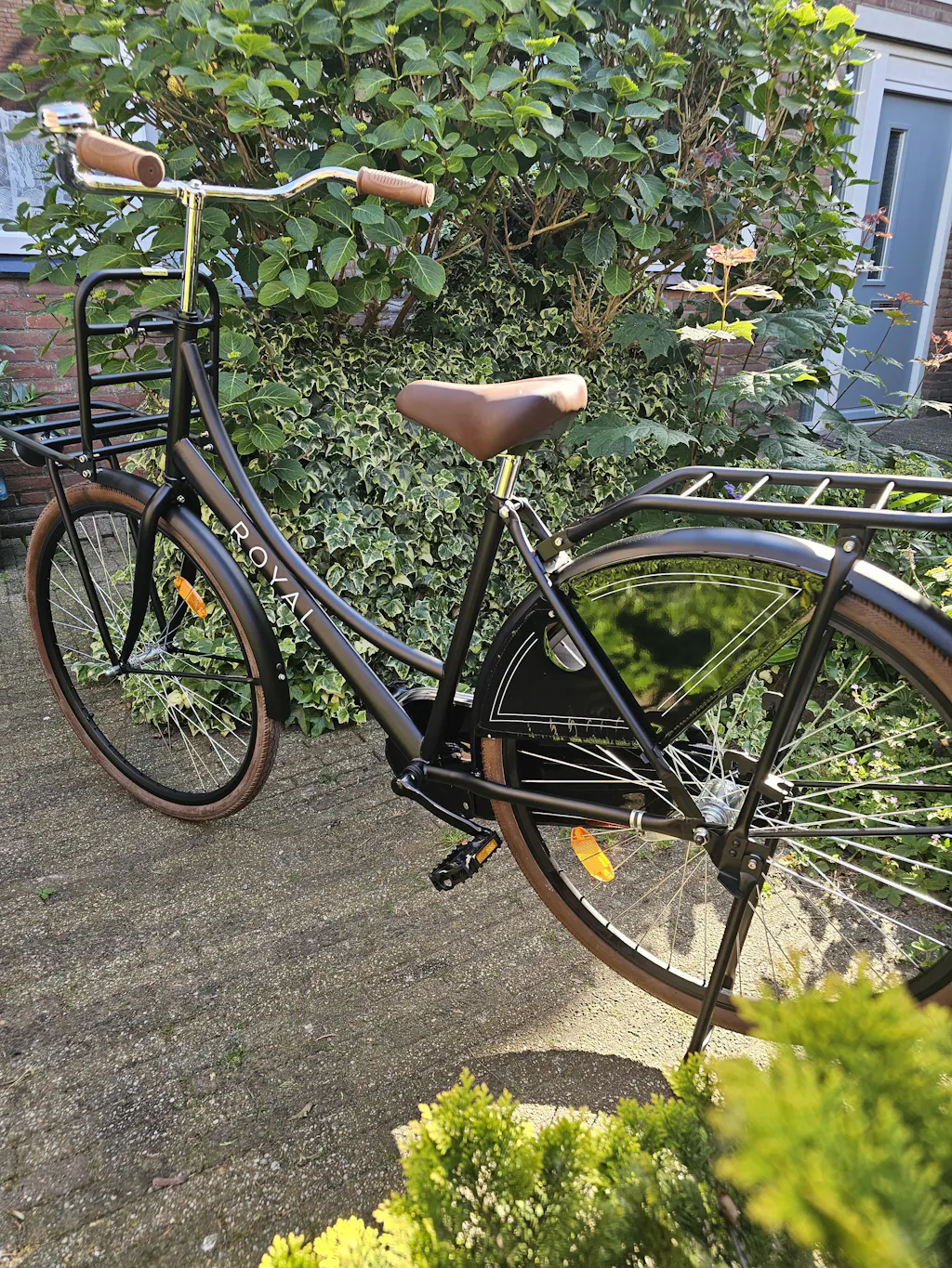 Omafiets Royal Deluxe Mat-zwart 28 Inch