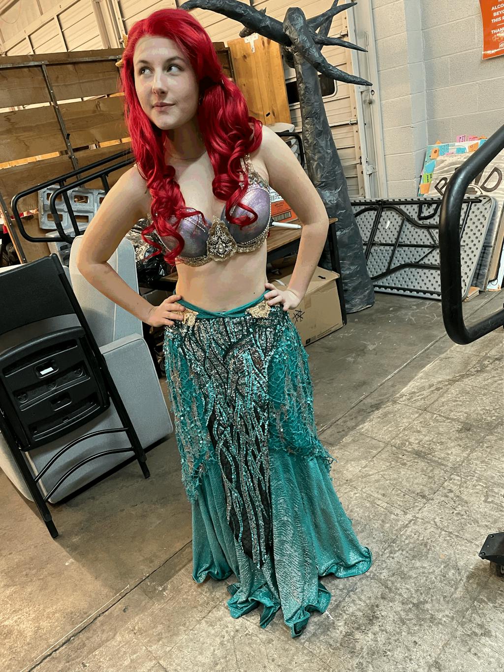 Disney The Little Mermaid Ariel Long Wavy Red Lace Front Synthetic Hair Wig LF085