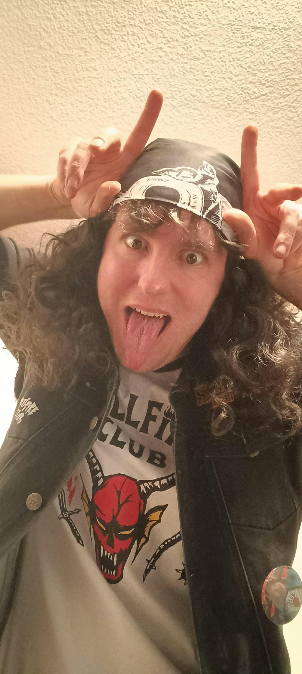 Stranger Things Eddie Munson Spiral Curly Brunette Lace Front Synthetic Men's Wig LF1310A