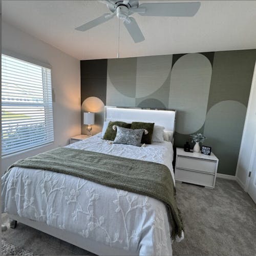 Abstract Green Arches Wall Mural AM064