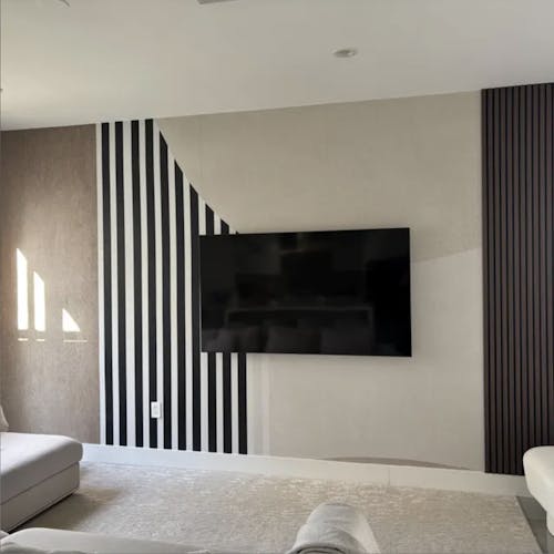 Beige Black Shapes Wall Mural AM047
